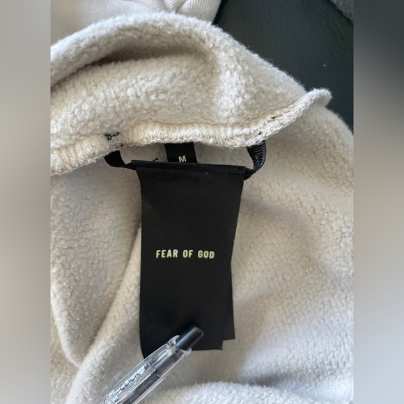 Fear of god M GRAYS 3/4 sleeve sweatshirt bone Jerry gym concrete white kangaroo - Picture 7 of 8